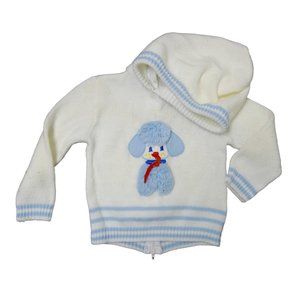 VTG Tiny Tots Original 3D poodle hooded sweater